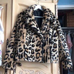 Forever 21 Animal Print Teddy Jacket